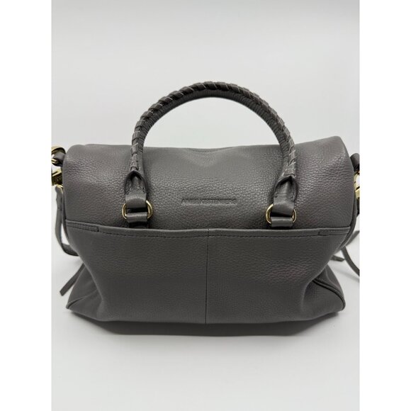 Aimee Kestenberg Womens‎ Gray Pebbled Leather Fold Over Medium Tote Bag Travel - Picture 3 of 16